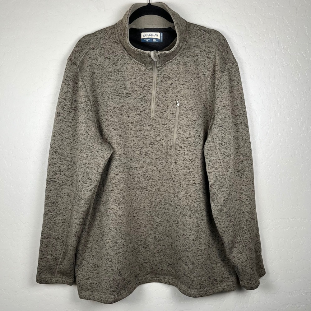 Magellan‎ Outdoors Pullover Sweater 1/4 Zip Moisture Wicking Mens 2XL